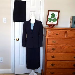Talbots Navy Wide Space Pinstripe 3 pc. Career Suit - EUC